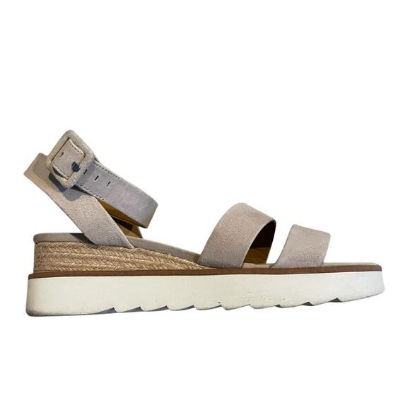 Franco Sarto Suede Ankle Strap Wedges Connolly Light Gray size 9.5 - Picture 3 of 7